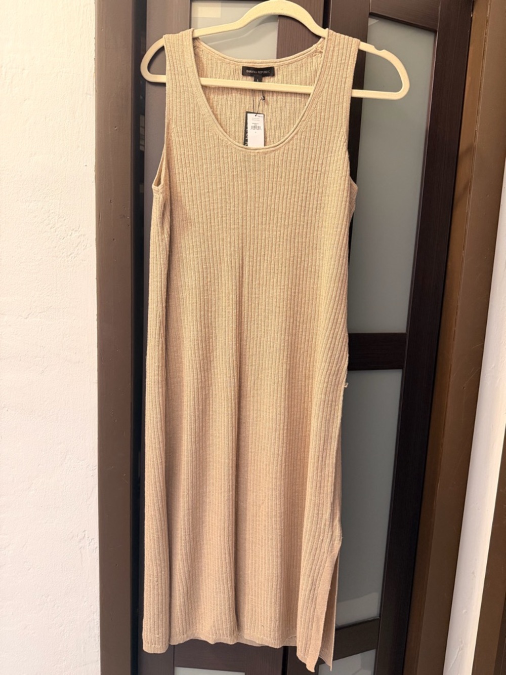 Banana Republic Ribbed Tank Midi Dress - Beige